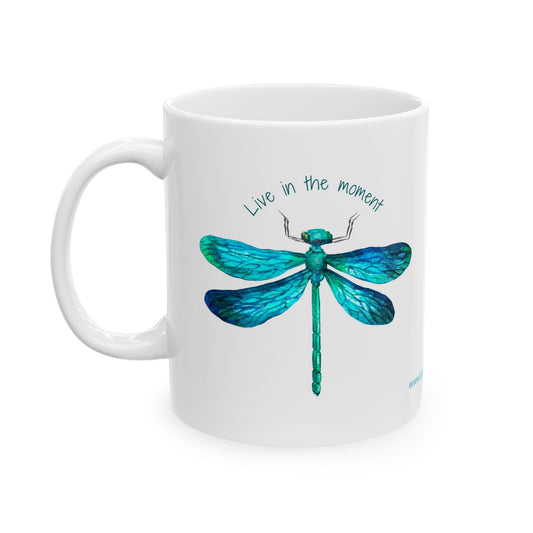 Live in the Moment White Ceramic Mug, (11oz)